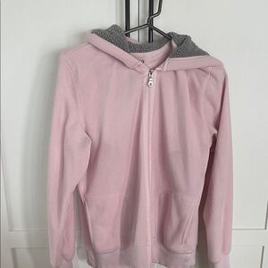 Pink Hooded Sweatshirt with Gray Lining